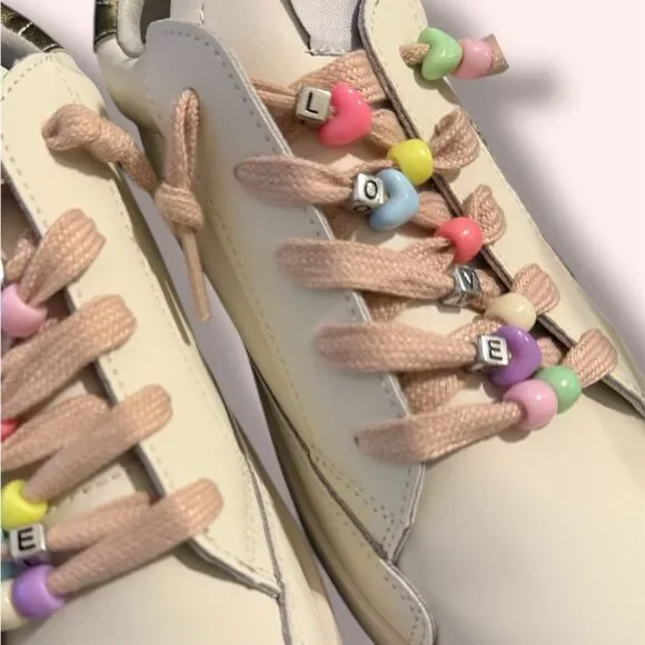 **NWT** Kids Cream and Gold Star Sneakers - Picture 3 of 5